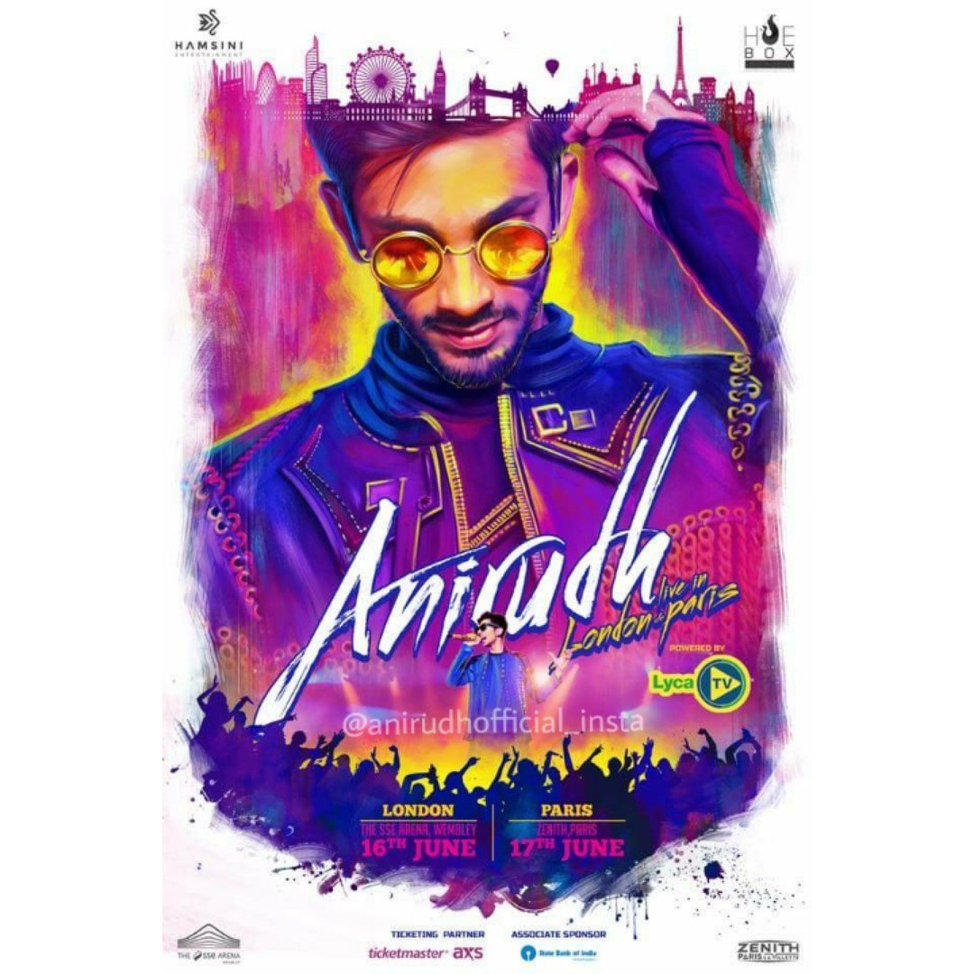 Srajee4Mark's tweet photo. Hello Paris, for the first time your rock star Anirudh Ravichandran will perform live for its fans in Paris (Zenith).. Book your tickets @Zenith_Paris #anirudhliveinparis
#legendaryconcert @anirudhofficial https://t.co/Id9I1WoyoC