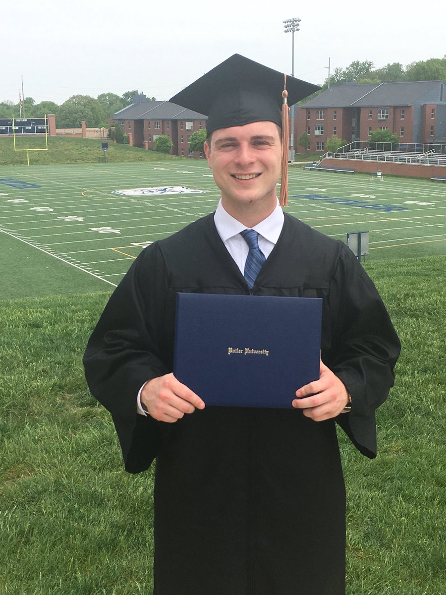 chris_drisc5's tweet photo. Congratulations @kevndrisco. We are very proud of all that you have accomplished these past 4 years. #ButlerUniversity #butlerfootball #ButlerGrad https://t.co/QMMFoJc60g