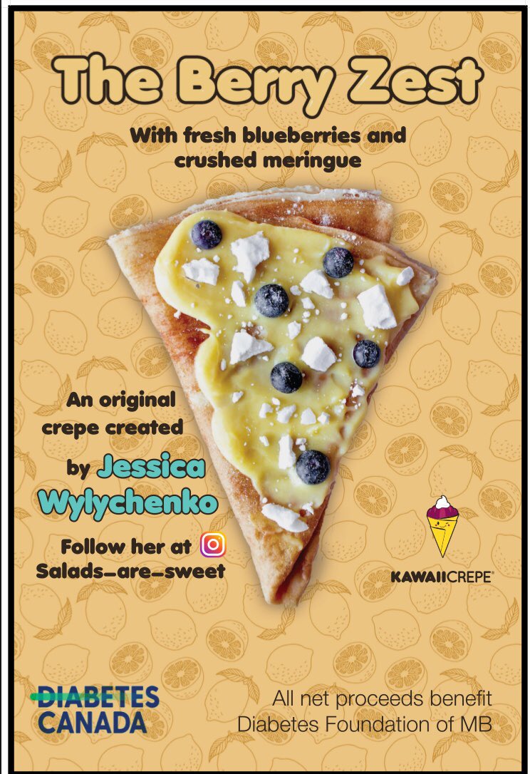 New crepe alert 🚨 we have partnered with Jessica (ig: @salads_are_sweet) to present the berry zest crepe, it will be available for a limited time only so don’t miss out!! The net proceeds will be donated to diabetes canada!! #theberryzest #kawaiicrepe #newcrepe