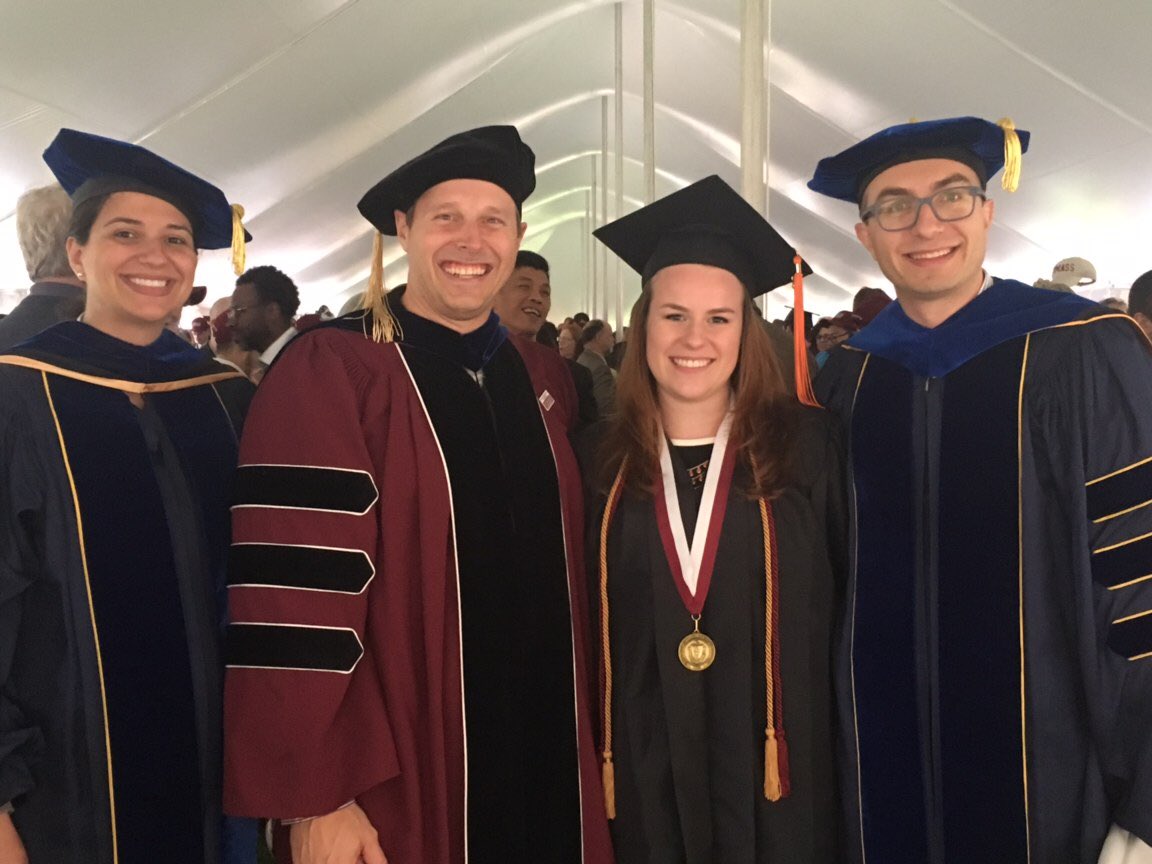 MikeKnodler's tweet photo. Two of my favorite days of the year. Congrats to all of the grads @UMassAmherst, including many from @adminUMTC and @UMassITE. #imtallerthanLizdespitethepic. @EChristofa @FrancisTainter @AlyssaMargaret https://t.co/UW4NFBnb19