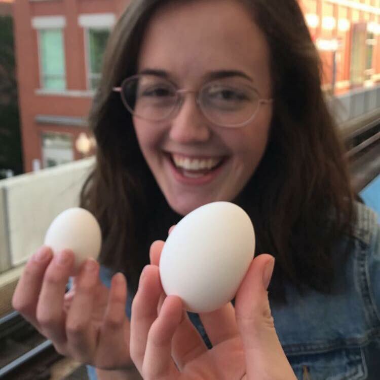 DePaulComedy's tweet photo. I guess you could say she’s EGGcited to be getting older😏 a big ol’ HAPPY BIRTHDAY to Truck Party playa Clare Ruddy! May your eggs never be cooked over-hard, and your yolks runneth over with delight! https://t.co/kYmfmxIZc9