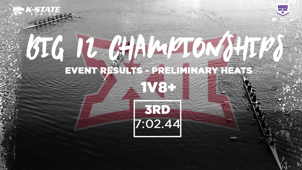 KStateROW's tweet photo. The first varsity eight is through to the grand final!

The #KStateROW boat finishes third in 7:02.44 in heat two to qualify for tomorrow's final at 10:15 a.m. CT https://t.co/mSyqI7aQzW