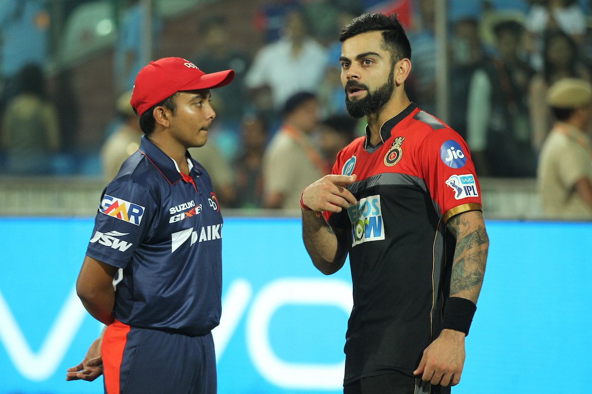 IPL's tweet photo. The beauty of #VIVOIPL.

Young @PrithviShaw in conversation with #RCB and #TeamIndia Skipper @imVkohli. https://t.co/Jz5aov9G2K