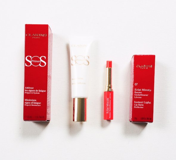 I'm giving away Clarins' SOS Primer in 01 Rose (to hide fatigue) + Instant Light Lip Balm Perfector in Hot Pink. To enter, follow <a href="/davelackie/">dave lackie</a> &amp; RT