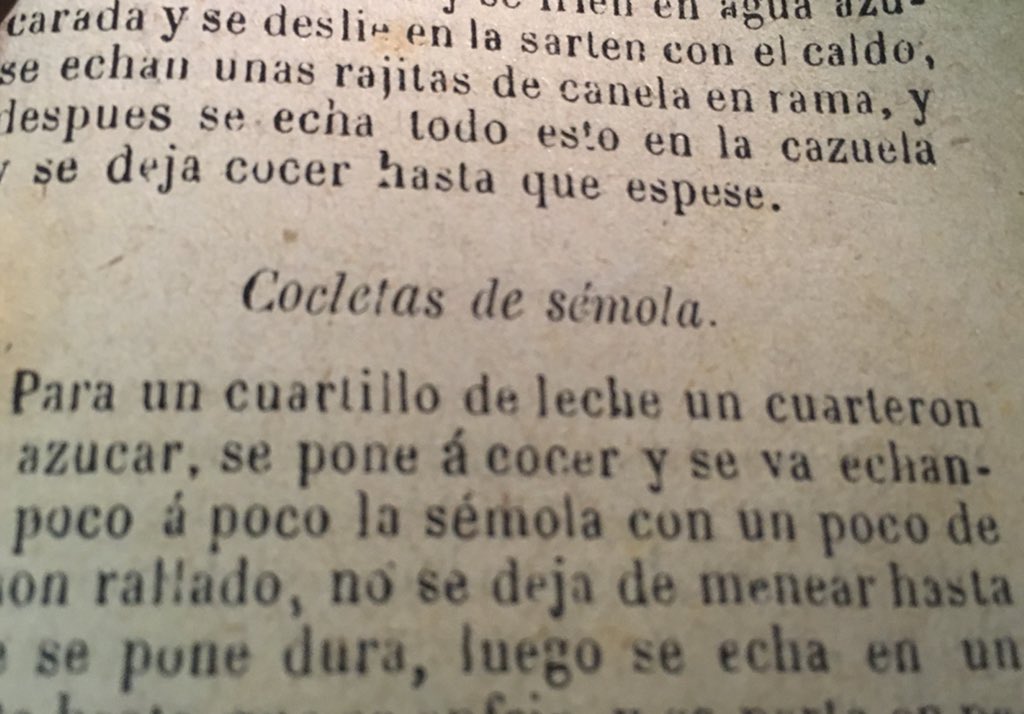 gastromimix's tweet photo. Creo que era en 2014 que @RAEinforma aceptaba #cocleta.
Cocletas de sémola, en “Arte de cocina o el esperto cocinero” 
Valladolid, 1880 https://t.co/3W1LLLJQjM