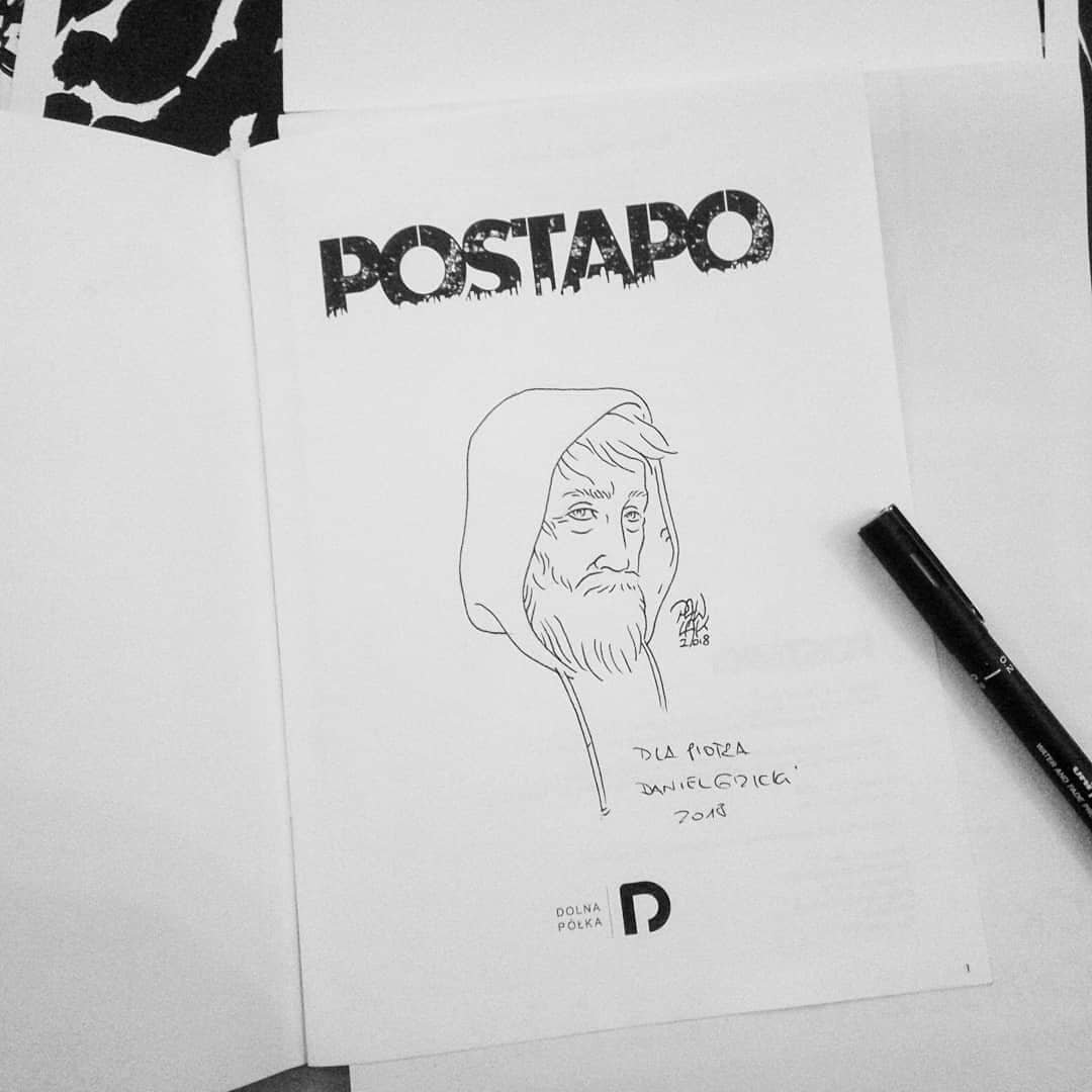 G__Pawlak's tweet photo. Few autographs and drawings done on #freecomicbookday in Biblioteka Uniwersytecka in #poznan :) #sketch #drawing #blackandwhite #comics #celuloza #noirtober #komiks #dziendarmowegokomiksu https://t.co/4LLyv2t0yv
