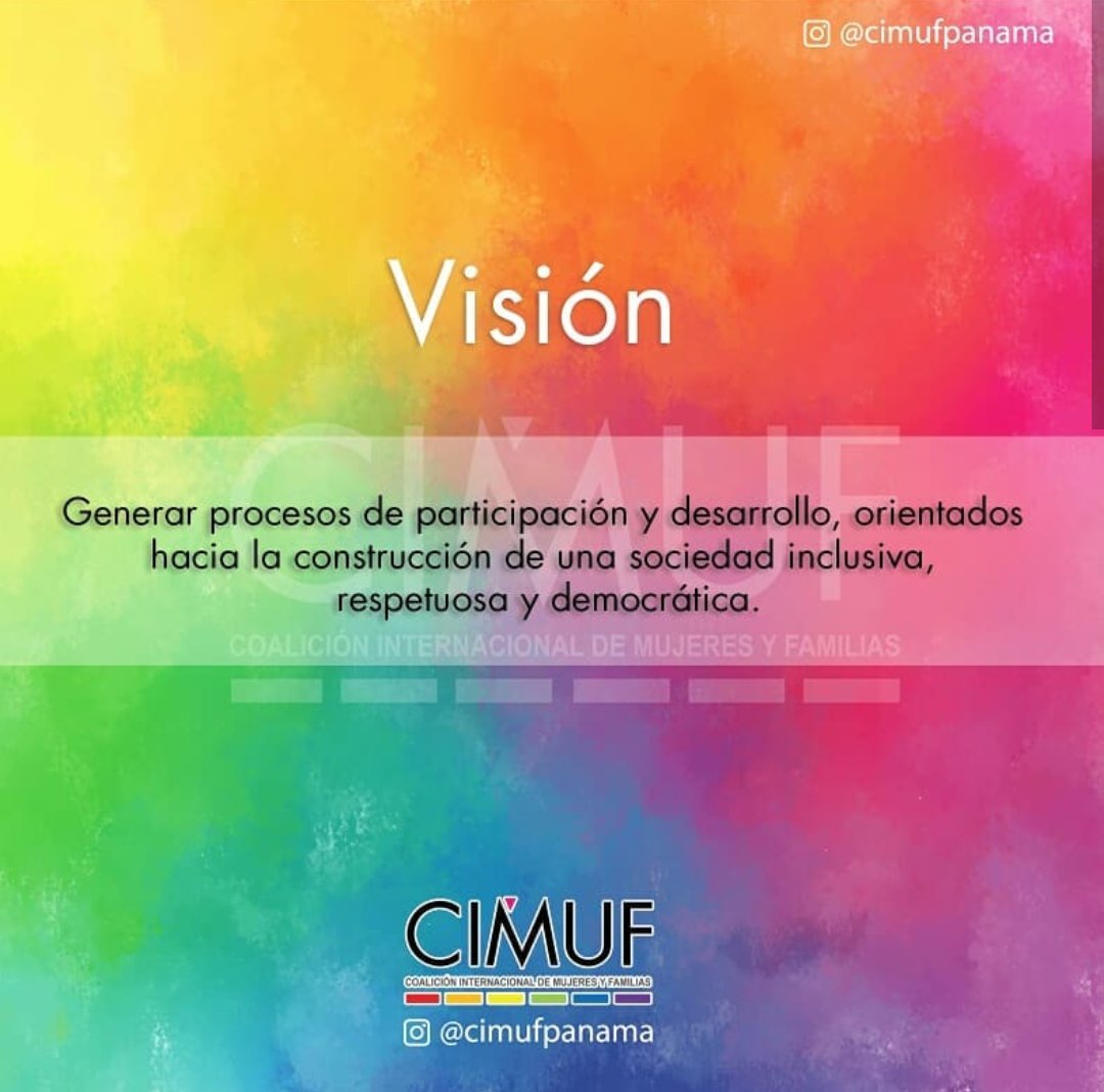 cimufpanama's tweet photo. Hola #Cimufianas aquí les dejamos un recorderis de lo que es nuestra Misión y Visión. Espero se sientan identificadas!!
#AmorEsAmor #FamiliaEsFamilia #MasAmorXFavor #FamiliasDiversas #FamiliaEsAmor #YoSoloVeoAmor #MatrimonioIgualitario #SoyCimuf #CimufPanama #Cimuf #IPDH https://t.co/TesM3cbblD