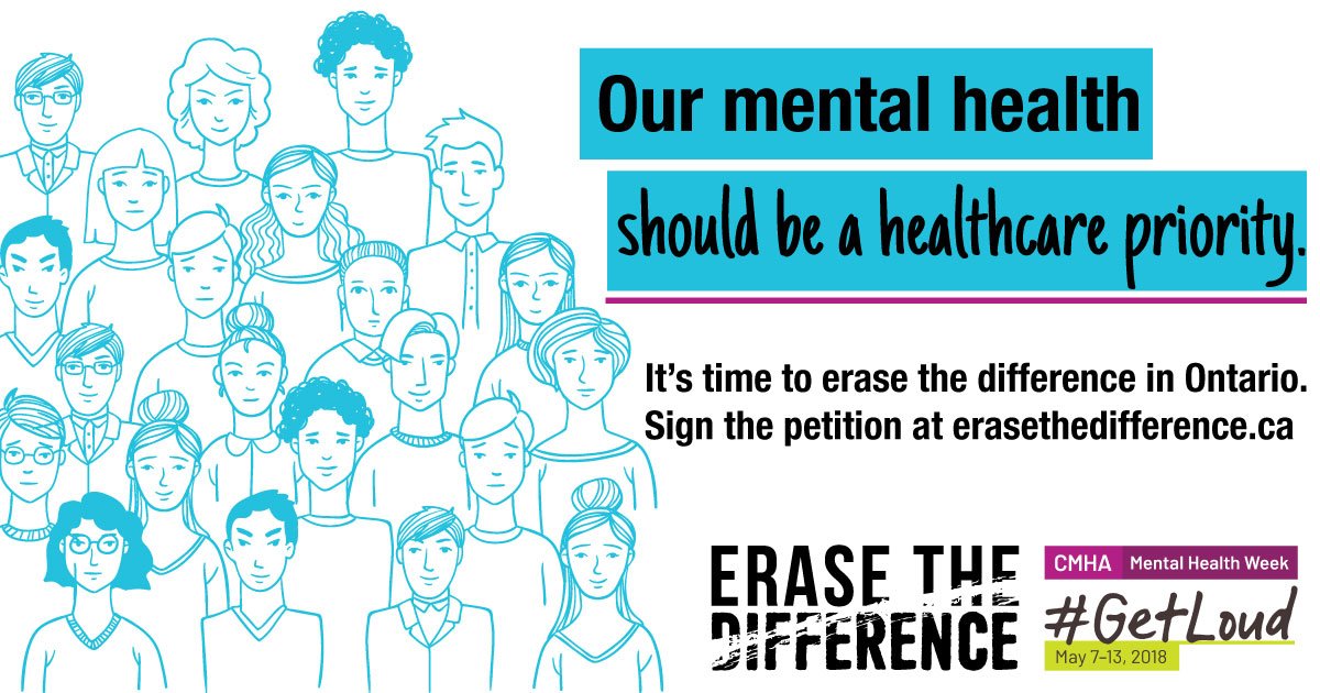 CMHANiagara's tweet photo. Help ensure that Ontario’s candidates know – mental health and addictions should be a key healthcare priority. Sign the petition at https://t.co/uQ9DBs9l1F #GETLOUD #Erasethedifference https://t.co/2rrse7xaQN