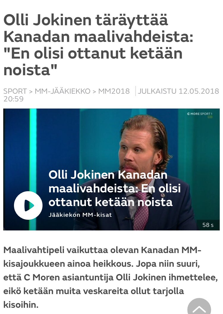 mtvjaakiekko's tweet photo. Kyllä, tämä juttu julkaistiin ennen peliä 😁
#Päällikkö #Leijonat #mmkisat https://t.co/dOzmsYefYX