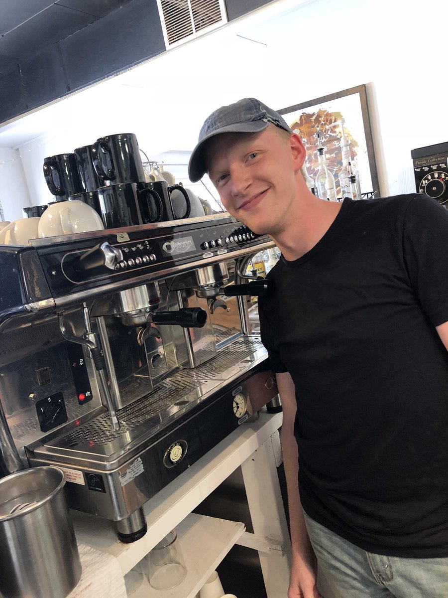 Cafe_onBroadway's tweet photo. This guy is leaving us today to take a great opportunity with @PureJoyIceCream Thanks for your work and service to the café, jarred! Best of luck in your next chapter! https://t.co/hqoDcEybNp