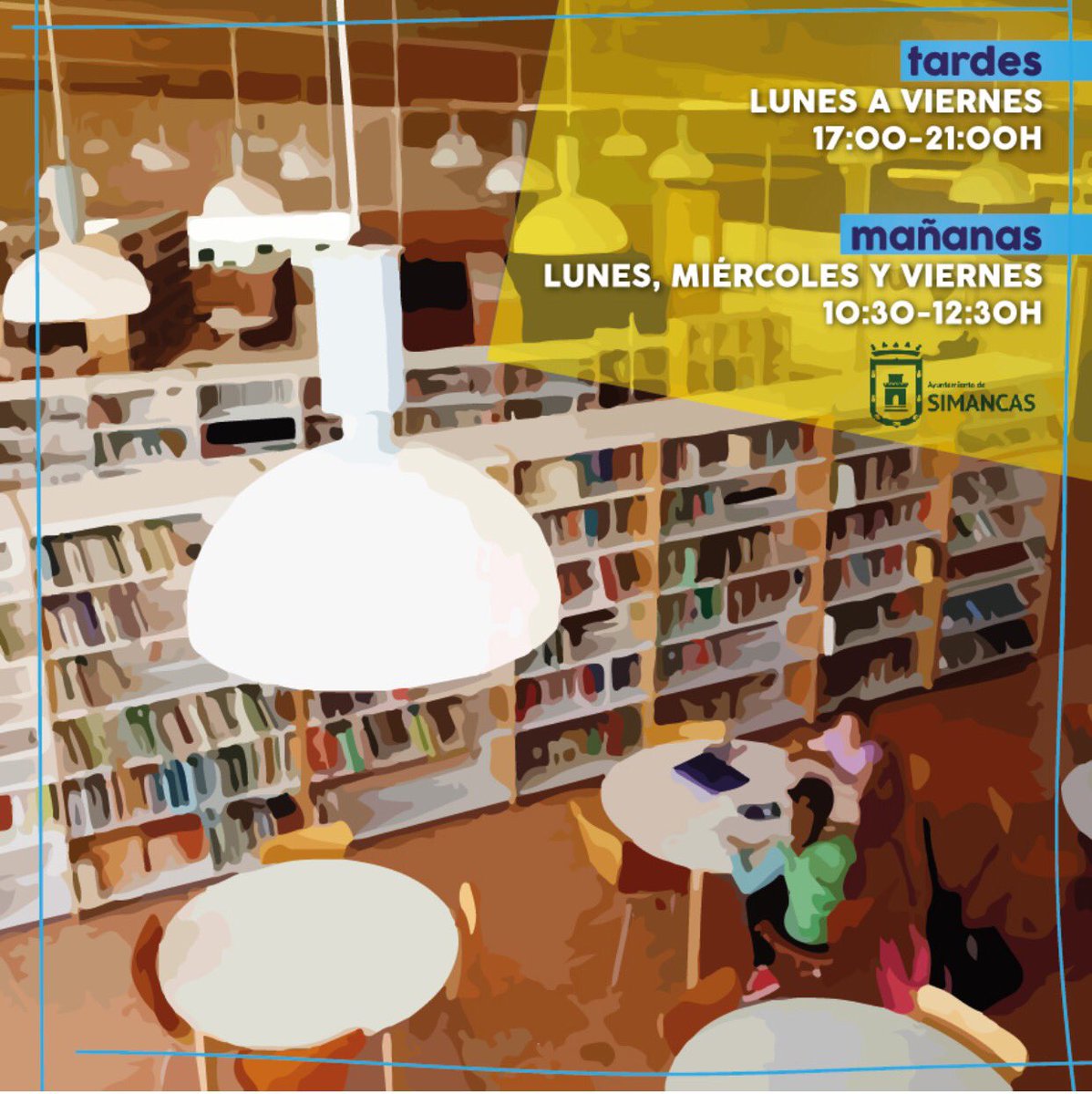 AytoSimancas's tweet photo. 📍#SimancasLee 📍
Multitud de servicios a tu disposición😉
📖Club de lectura infantil y adulto
💭Cuentacuentos
🏛Dia de la biblioteca 
📽Proyecciones 
📝Talleres 
🔖Visitas comunidades educativas y colectivos 
🖼Exposiciones 
💡Formación de usuarios a todos los niveles https://t.co/PGsvHFWdyH