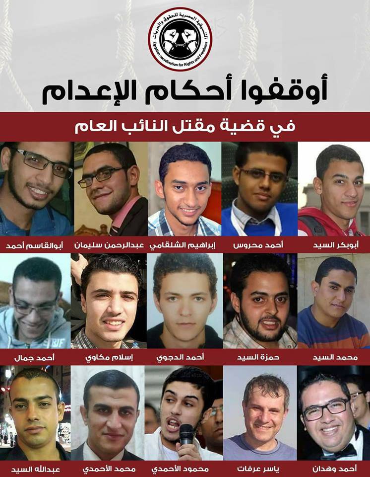 ZenzanaVoice's tweet photo. تنظر محكمة النقض، غدا الطعن المقدم من 51 متهما فى القضية رقم 7122 / 261 لسنة 2016 جنايات قسـم النزهة، والمقيدة برقم 1300 لسنة 2016 كلي شرق القاهرة، والمعروفة إعلاميا بـ«#مقتل_النائب_العام» على أحكام الإدانة الصادرة بحقهم حضوريا.
#ضد_الإعدام
@niry7ora 
@amrelhady4000 https://t.co/55IqrI0IIV
