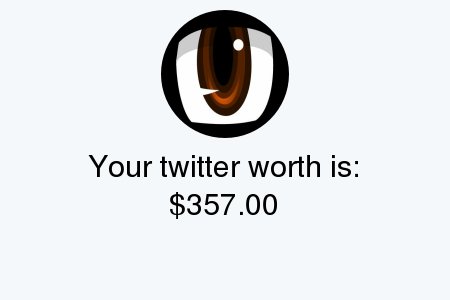 LCBirdAnime's tweet photo. My Twitter worth is: $357.00

Find yours with https://t.co/fqpbz0Sknq

. https://t.co/rJHSgl7Hg6