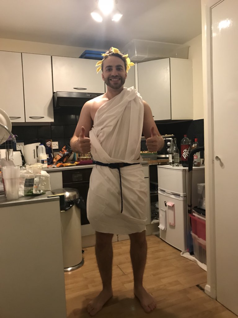 LelEvs's tweet photo. Doing #Eurovision right when @dom_conte turns up in a toga!! https://t.co/dSFSVUb0vG