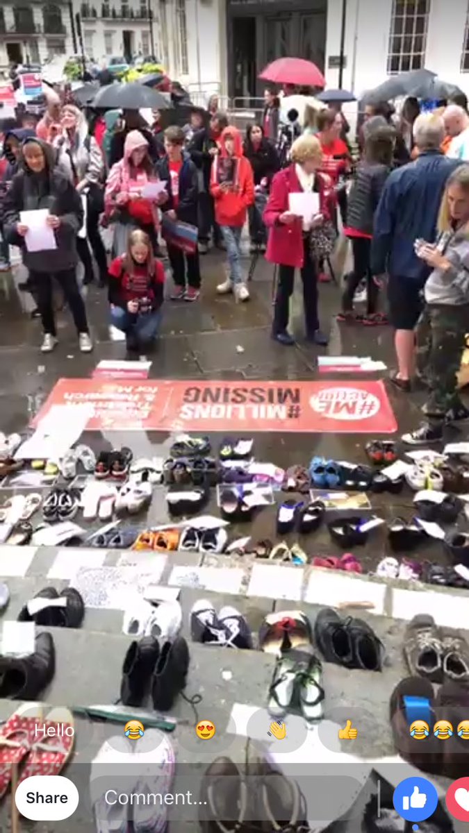 chronicsurv1vor's tweet photo. Thank you @jayletay for FaceTiming me and letting me see the London protest. 

So proud of everyone!!! 

❤️💙💙

#millionsmissinguk #MillionsMissingLondon #pwme #millionsmissing #MyalgicEnceplalomyelitis https://t.co/HO2WtBIIdY