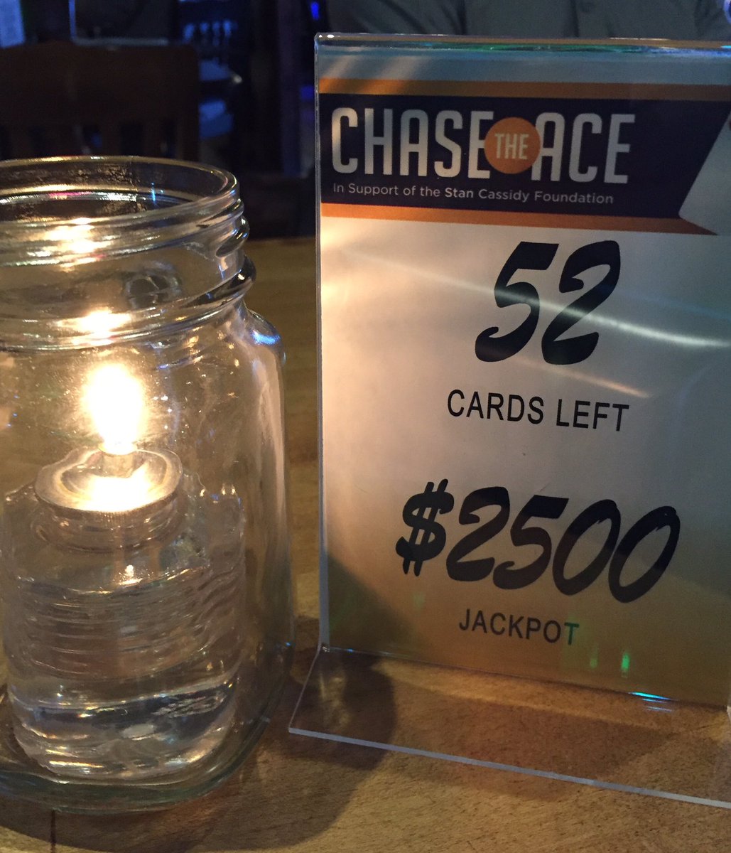 CHASE THE ACE IS BACK @Mamasbrewpub Tuesday May 15, 5-7...Pot starting at $2500 and growing weekly with 50% of each nights ticket sales going to the Stan Cassidy Foundation..Tickets can be purchased from 5 til 7 every Tuesday..holder of winning ticket must be here by 7:00..
