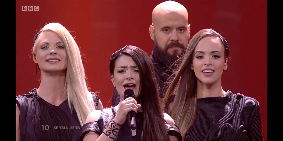 scully1888's tweet photo. It's rumoured that one member of Serbia's top girl band was ill and had to be replaced with a substitute at the last minute. Can't figure out which one it was, but there you go #Eurovision https://t.co/zdd62mhvWm