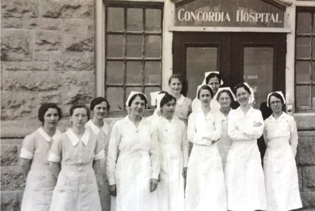 TP_Concordia90's tweet photo. May 7-12 is National Nursing Week, a week dedicated to increasing awareness of the many contributions of nursing to the well-being of Canadians. #YesThisIsNursing #ThankYouConcordiaNurses. @canadanurses  We picture here 1932 Concordia with today! https://t.co/VlB6gj9erj