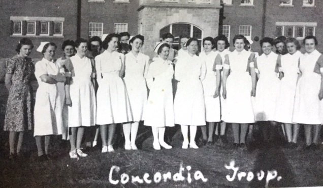 TP_Concordia90's tweet photo. May 7-12 is National Nursing Week, a week dedicated to increasing awareness of the many contributions of nursing to the well-being of Canadians. #YesThisIsNursing #ThankYouConcordiaNurses. @canadanurses  We picture here 1932 Concordia with today! https://t.co/VlB6gj9erj
