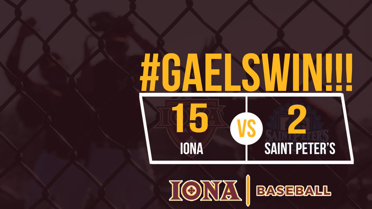 IonaGaels's tweet photo. #GAELSWIN!!!
@IonaBaseball claims the opening game of this weekend's series against Saint Peter's with Sean Scales earning #BigTimePerformer honors! #GaelNation #ICBASE #MAACBaseball https://t.co/DQX1Sii7jM