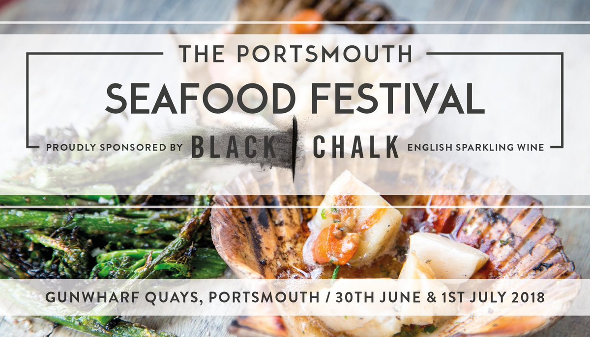 PortSeafoodFest's tweet photo. Delighted to be back for 2018 and announcing our exciting new partnership with our Headline Sponsors @BlackChalkWine &amp; to be returning to @GunwharfQuays Sat 30th June  Sunday 1st July.. #portsmouthseafoodfestival #Portsmouth https://t.co/LKWIZKDMR5