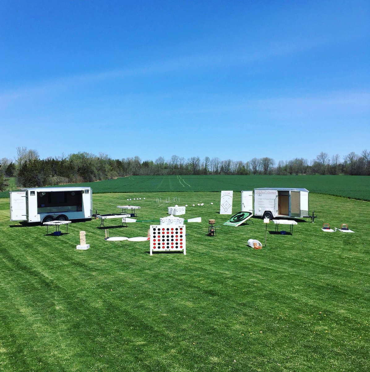 #HitchedGames is officially open! Stop by our #LaunchParty today or tonight &amp; be entered into a #draw for  a free deluxe trailer rental. Got a #wedding, #fundraiser, #corporate party or other event? #HitchedGames is the solution! 
Our #website is online - hitchedgames.com