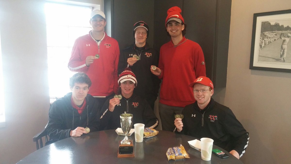 Congrats to our Wilmot golf team for taking home the gold at the @BHS_Demons Ryder Cup today. The team is made up of <a href="/DSchleus/">Dayne E. Schleusner</a>, <a href="/zstrasser00/">Zach Strasser</a>, Josh Peterson, Devin Spath, Augie Jorak and <a href="/ConnorStickels/">sticks</a>. Dayne and Zach also won individual gold as well with a 72. #inspiredbywilmot