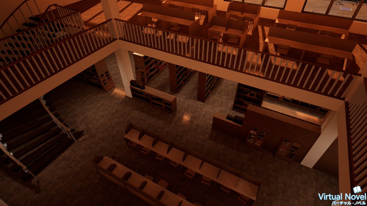 VirtualNovel's tweet photo. Few more screeenshots of dawn lighting across the campus, #UE4 really killing it. #screenshotsaturday #indiedev https://t.co/OZGYTxWomD