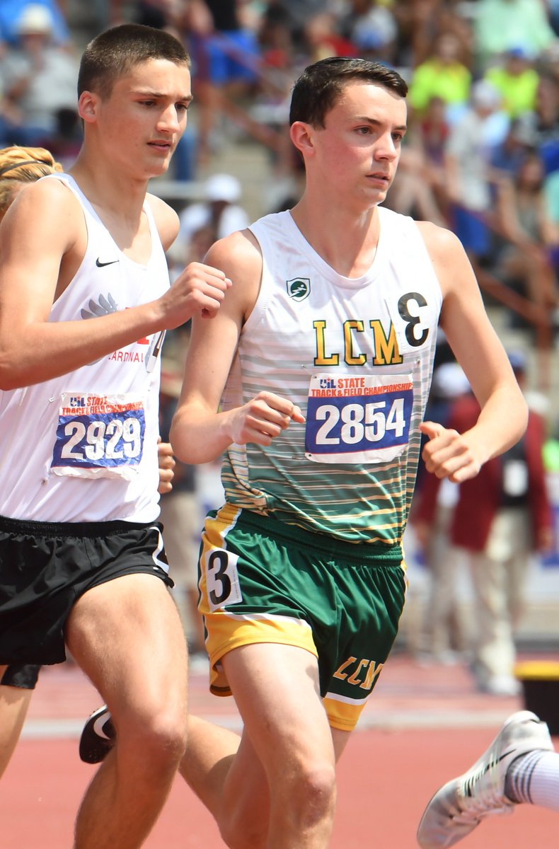 Little Cypress-Mauriceville's Eli Peveto, right, during the 1,600 meter run at the State Championship meet in Austin.
#setxnews
<a href="/LCMBearFacts/">LCM Bear Facts</a> 
<a href="/BmtEnterprise/">Beaumont Enterprise</a>