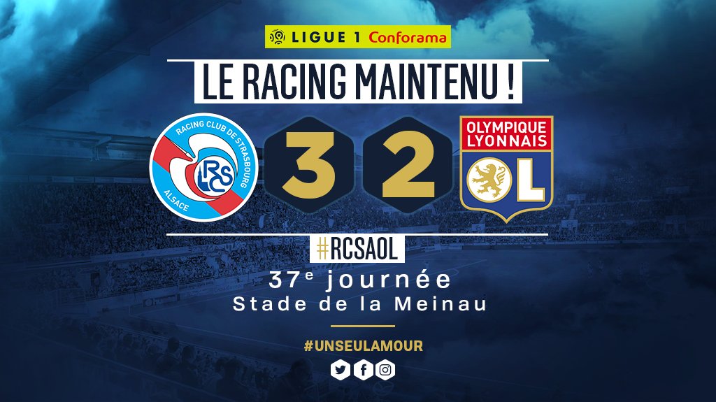 🔥 Y a-t-il vraiment autre chose que le Racing pour vous procurer de telles émotions ?! OUI le Racing évoluera en <a href="/Ligue1Conforama/">Ligue 1 Uber Eats</a> la saison prochaine 😍 #UnSeulAmour #RCSAOL (3-2)