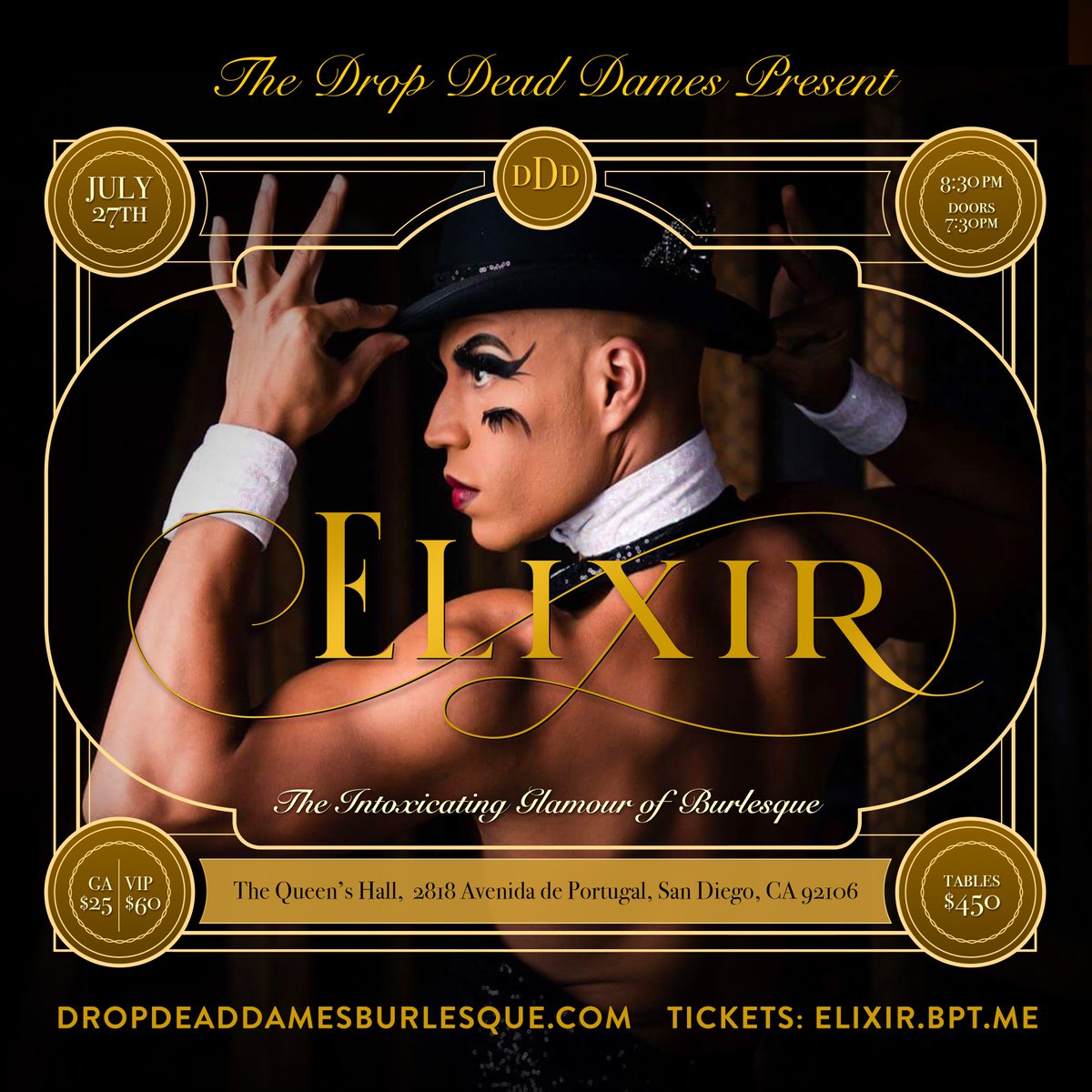 ThriveArts's tweet photo. Some social media advertising design we just conjured up for @DropDeadDames #burlesque, featuring @LuminousPariah https://t.co/Far0irjeti