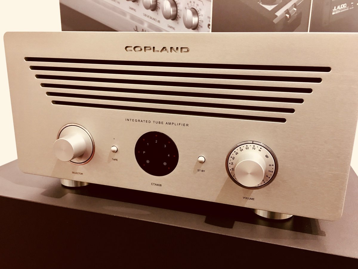 hashstar_pr's tweet photo. Forget #Eurovision, Denmark's sweetest sound is made by Copland – here's the new CTA408 valve amp, coming soon. @Absolute_Sounds  #HighEnd2018 #munichhighend #hifi #audio #luxury #valveamps #scandidesign https://t.co/7dwY3HgaHy