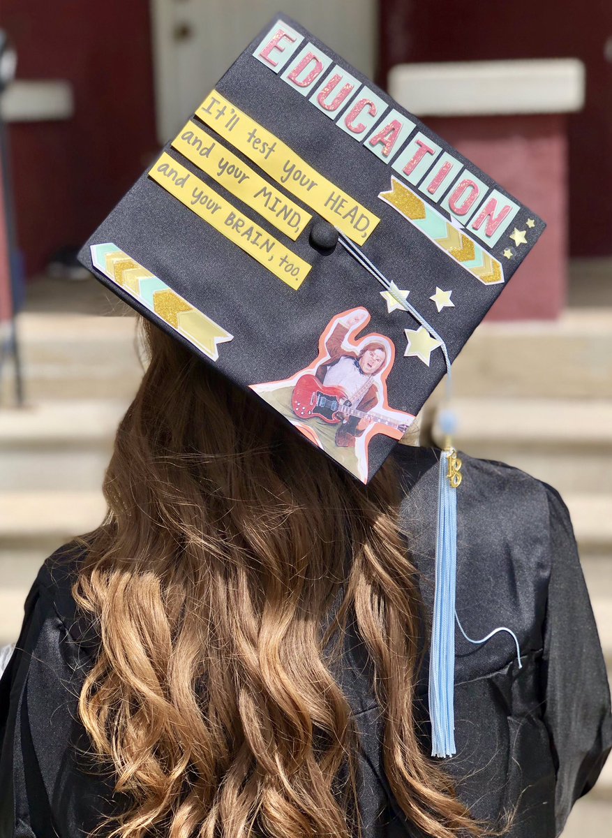 amber_blank's tweet photo. @jackblack I graduated with a degree in education today. I of course had to take a piece of my main inspiration with me across the stage. https://t.co/jAW2wT22FF