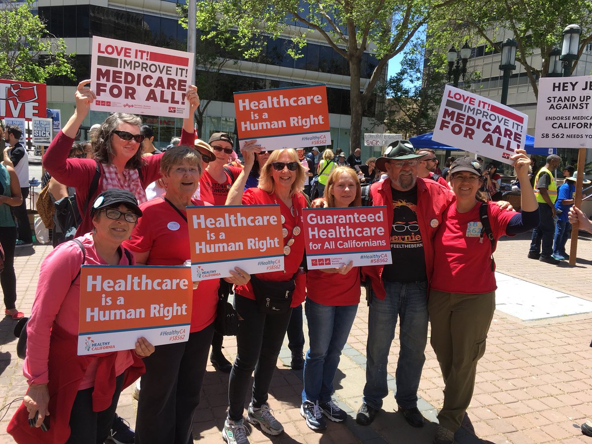 4HealthyCA's tweet photo. San Jose &amp; Santa Cruz peeps at @marchforourhealth in Oakland right now. The future is #SinglePayer #MedicareForAll! https://t.co/rCYy5zTk7x
