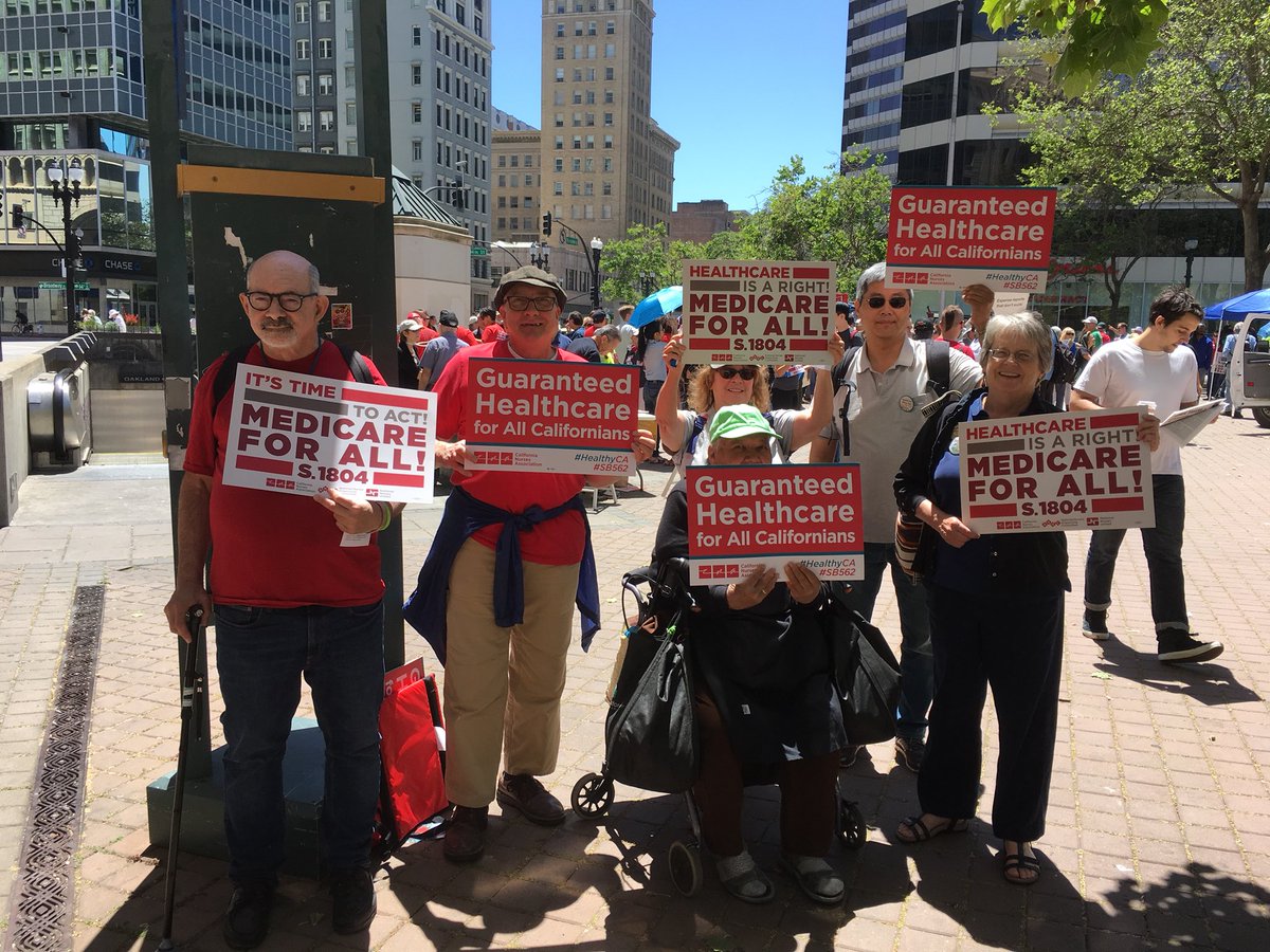 4HealthyCA's tweet photo. San Jose &amp; Santa Cruz peeps at @marchforourhealth in Oakland right now. The future is #SinglePayer #MedicareForAll! https://t.co/rCYy5zTk7x