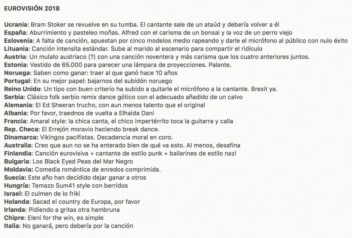 EnriqueJulian23's tweet photo. Mi resumen de #Eurovision https://t.co/DG6ZPssdEG
