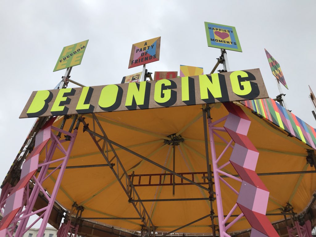 <a href="/MoragMyerscough/">morag myerscough</a>’s ‘Belonging Bandstand’ looking glorious on the Brighton seafront #wemakebelonging <a href="/brightfest/">Brighton Festival</a> <a href="/museumartcraft/">Ditchling Museum of Art + Craft</a>