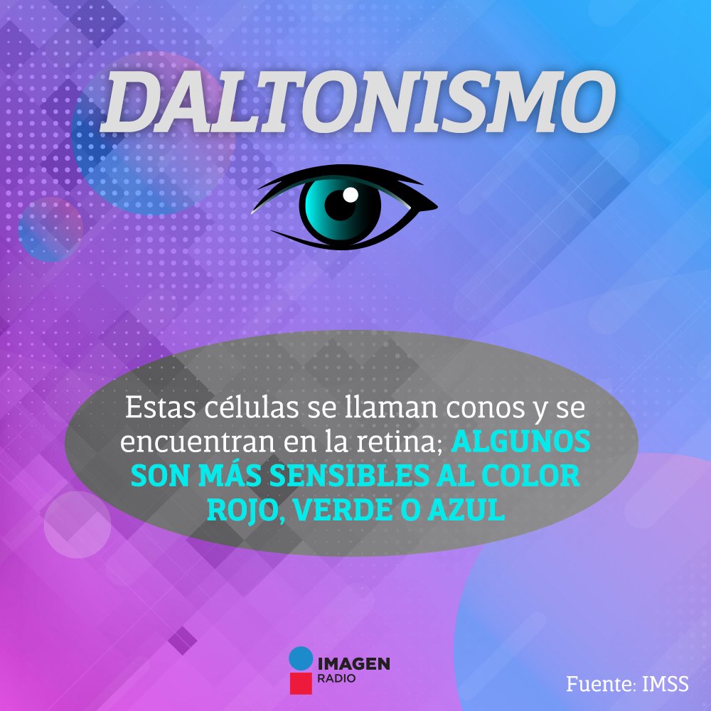 Imagen_Mx's tweet photo. ¿Cuánto sabes de #Daltonismo? 👁🔴🔵 Checa #ElDato💡 https://t.co/g9sz7OaZOt
