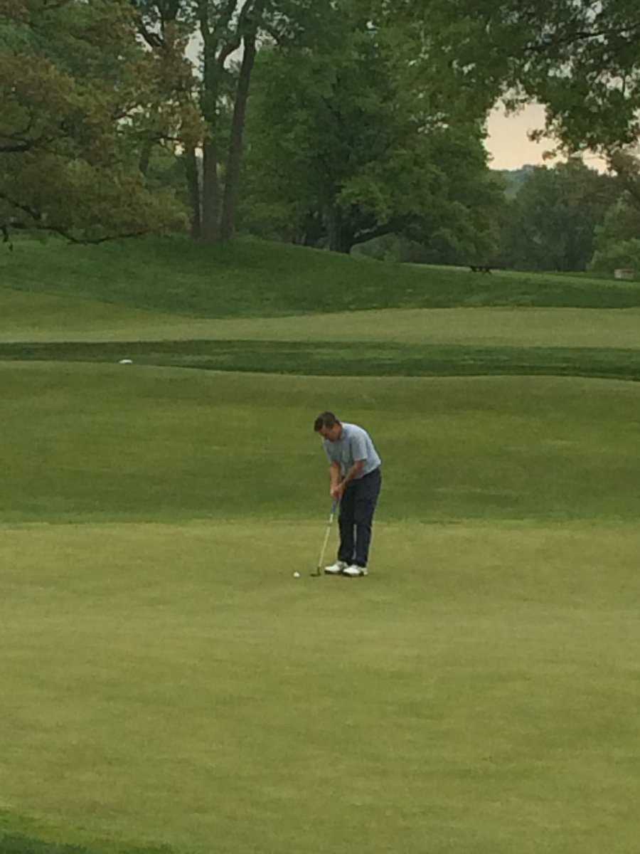 HoffmanCup's tweet photo. Brian Celiberti captain of Arcola’s team, almost drains a birdie on hole #9 at the #HoffmanCup Finals at #PlainfieldCC https://t.co/QrUgvbpLOK