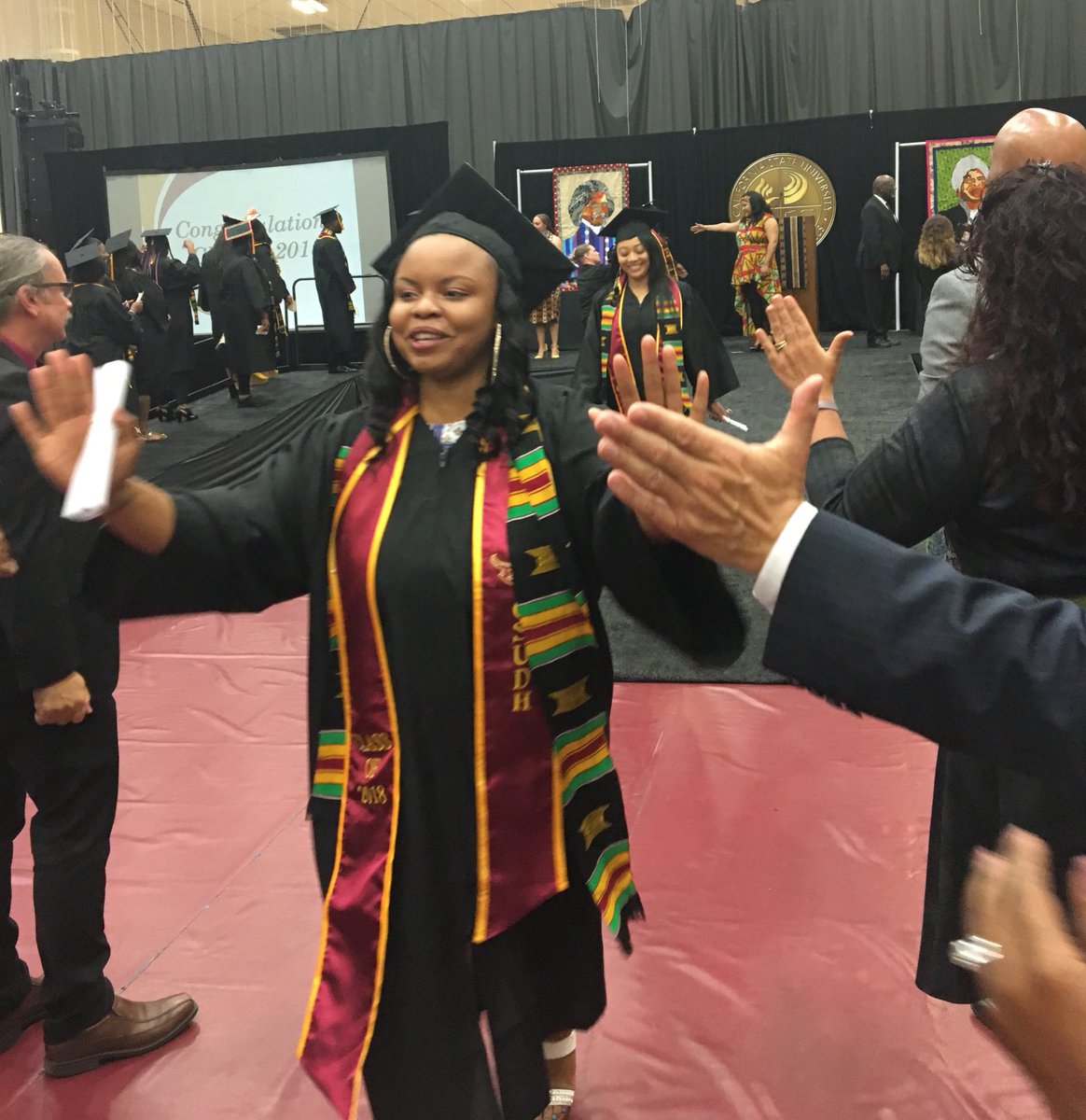 DrMFVazquez's tweet photo. @DominguezHills #1 in % and #2 in total enrollment of young African American student scholars amongst ALL @calstate and University of California campuses. African American Graduation excellence earlier today on the Dominguez Hills campus. Charge On! https://t.co/42uOdVnbFw