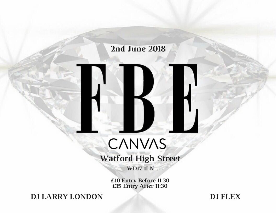 FlashBackTeam1's tweet photo. 🎉Saturday 2nd June @FlashBackTeam1 Are BACK @ CANVAS, Watford! In Collaboration W/ @Larryabs Birthday!!! @Larryabs @flexnliveo &amp; Another DJ To Be Announced SOON!! Contact For Tables, Girl Bottle Deals &amp; Info!! 🎉 #LetsCelebrate #GoodVibesOnly https://t.co/HzwmjD9Ohd