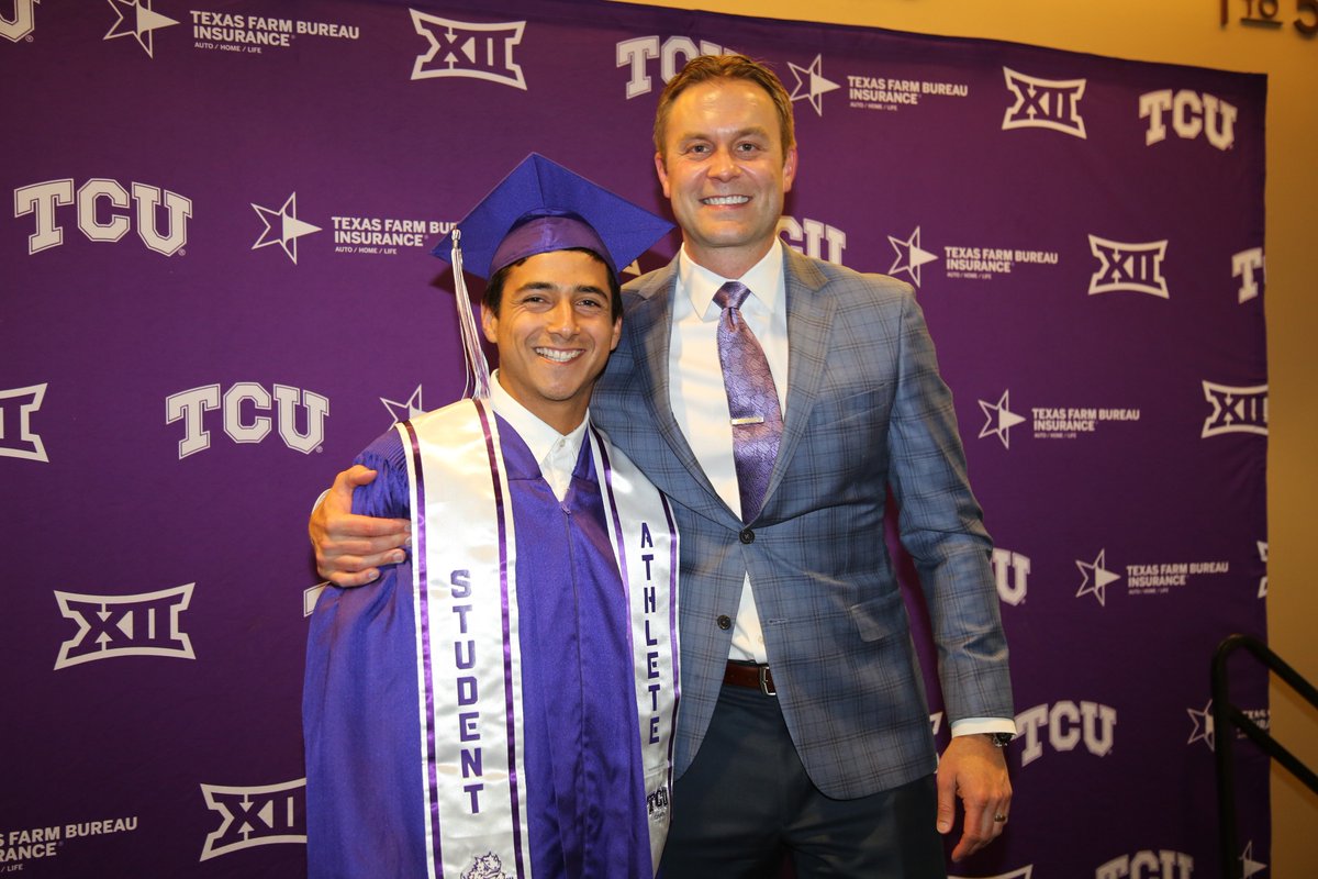 We got that 'W' & some diplomas today! Congrats to Trevor & Guillermo for each becoming a #TCUGrad! #GoFrogs 🎓