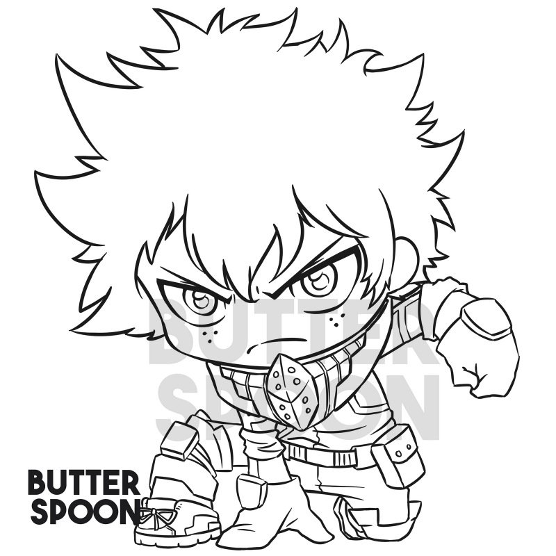 Dibujos Para Colorear Deku Sonriente My Hero Academia Coloring Pages ...