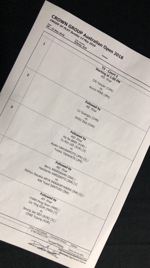 Match schedus