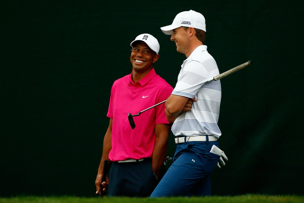 PGATOUR's tweet photo. Both at T9?
@TigerWoods and @JordanSpieth.
Their 65s were the Rounds of the Day.

(Oh and they'll play together on Sunday at #THEPLAYERS.) https://t.co/0lExuKuGgE