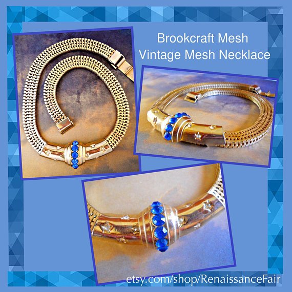 renaissancefai's tweet photo. https://t.co/fLAwre4xaT
#necklace #choker #mesh #squaremesh #goldtone #brookcraft #vintage #rhinestones #blue #slider https://t.co/pTjop2LQDO