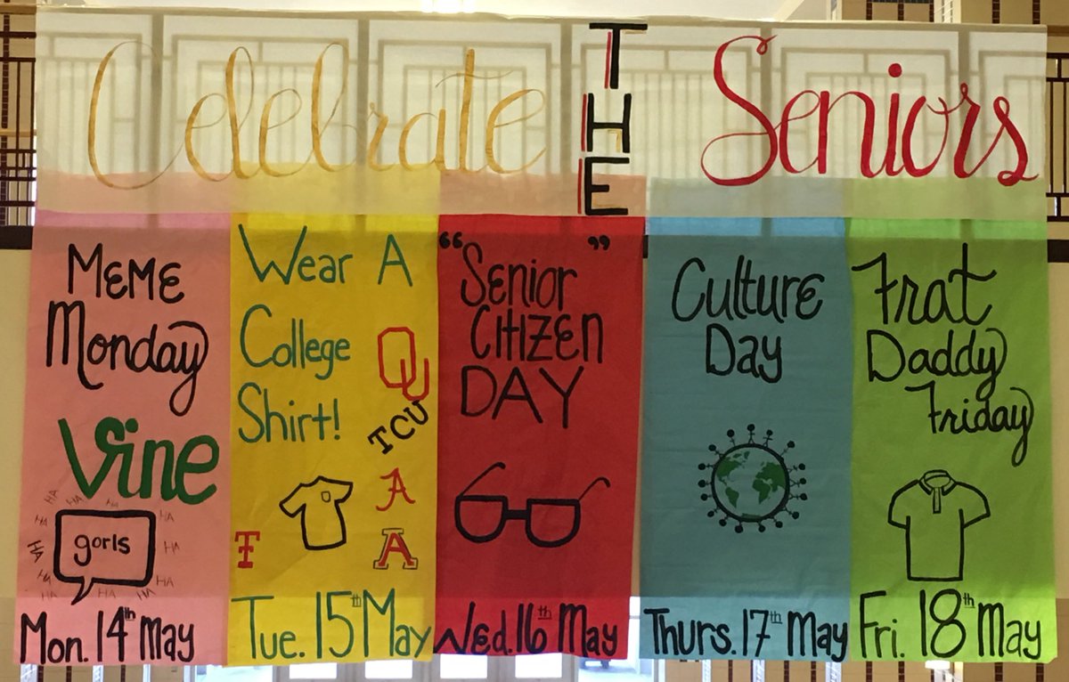 CHS_Nation's tweet photo. Celebrate the seniors next week by participating in dress up days and the signing wall! https://t.co/VJP5z0suYb