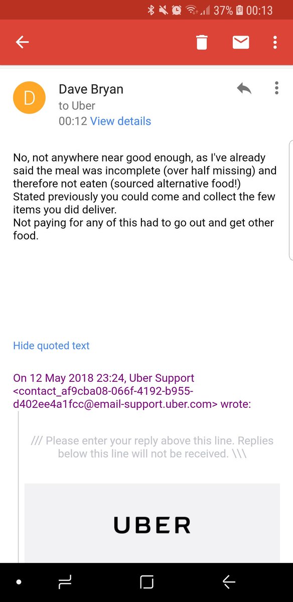 DaveBryan74's tweet photo. @Uber_Support  https://t.co/GVUoZJoxBY