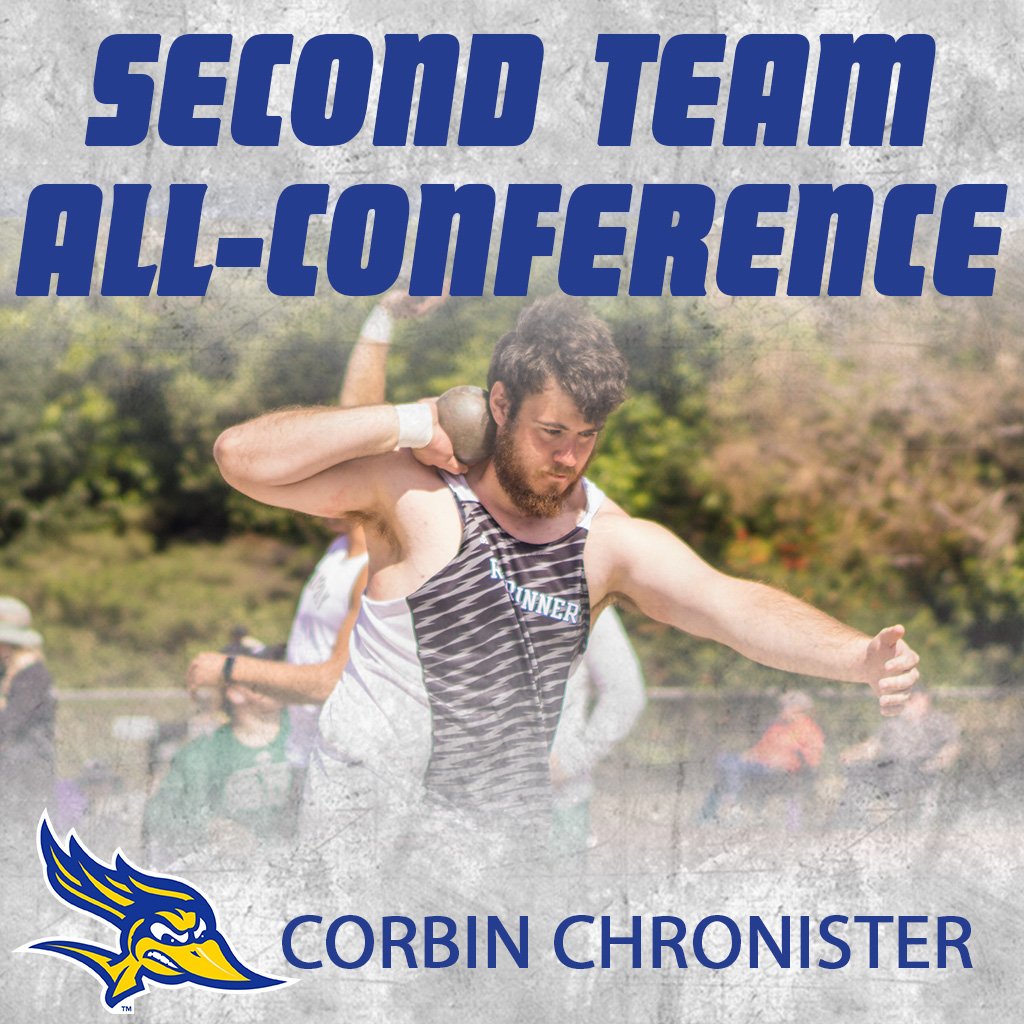 CSUBAthletics's tweet photo. #CSUBtrack: Corbin Chronister earned his second All-Conference nod of the week in the shot put with a 6οΈβ£th place finish and personal-best mark of 15.12m (49-07.25)!
The freshman posted a top six finish in 2 out of the 3 events he competed in.
#allrunners #WACotf @CsubTrack https://t.co/9KdO6qyxZG
