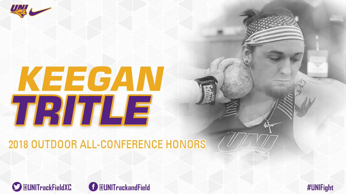 UNITrackFieldXC's tweet photo. Keegan Tritle edges teammate Isaac Holtz in the shot put. The duo take 2nd and 3rd overall at the MVC Championships! 

#UNIFight https://t.co/ECrcQo3Gxk